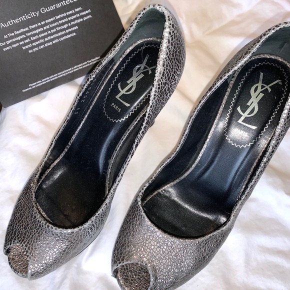Authentic YSL Peep-Toe Platform Pumps - Picture 2 of 2